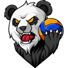 panda animal character mascot sport team badge