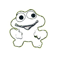 Color sketches of children's toys to learn coloring with trnsparent background
