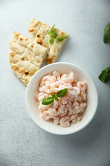 Traditional Scandinavian shrimp salad
