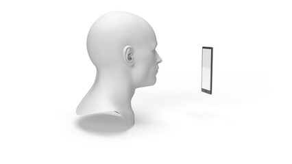 3D Human Male & Mobile Phone