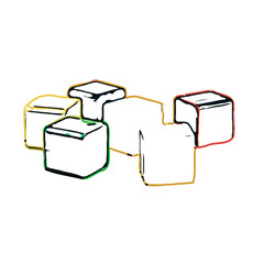 Color sketches of children's toys to learn coloring with trnsparent background