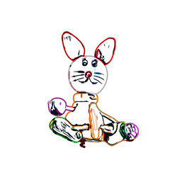 Color sketches of children's toys to learn coloring with trnsparent background