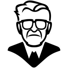 old man isolated on white