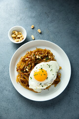 Stir fry noodles with fried egg