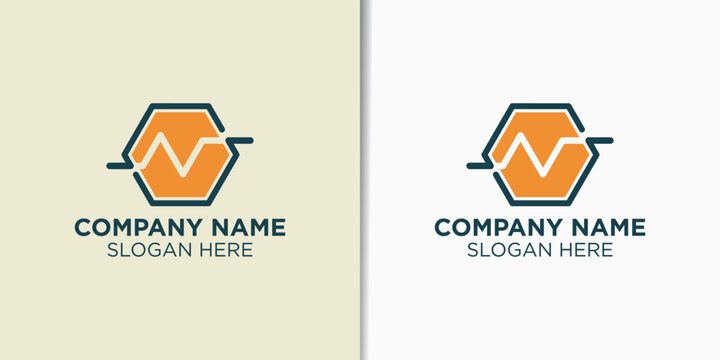 letter N and honey logo vector, food logo template