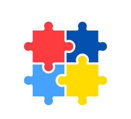 World autism awareness day. Colorful puzzle design sign. Symbol of autism. Medical flat illustration. Health care