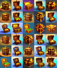 set of gold chest