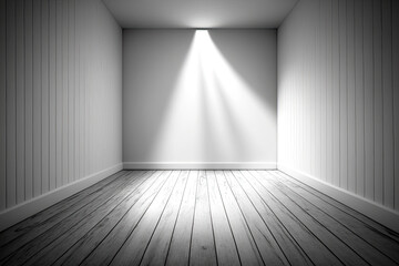 Empty room, black and white, generative ai