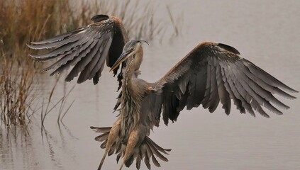 Great Blue Heron in all it''s splendor at Donnelley Wildlife Management Area Green Pond South Carolina SC