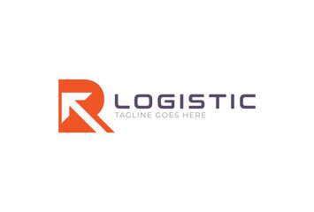 Abstract Initial R Logistic Logo, letter R and arrow combination, Usable for Business and company Logos, Flat Vector Logo Design Template, vector illustration