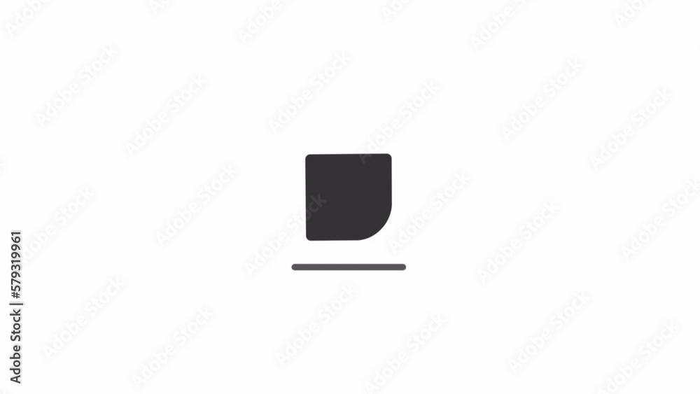 Fototapete animated square jumping loader. bouncing shape. simple black and white loading icon. 4k video footag