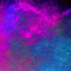 Obraz na płótnie Canvas Abstrakter Hintergrund mit glühenden Linien in prächtigen Farben. Konzept: psychedelic wave - Generative AI