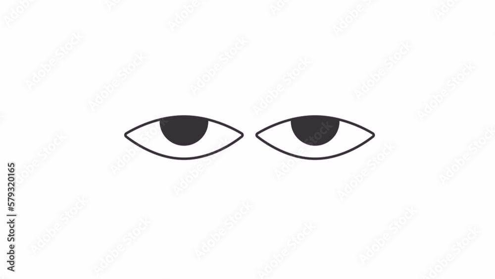 Aufkleber animated moving eyes loader. confused looking. simple black and white loading icon. 4k video footage