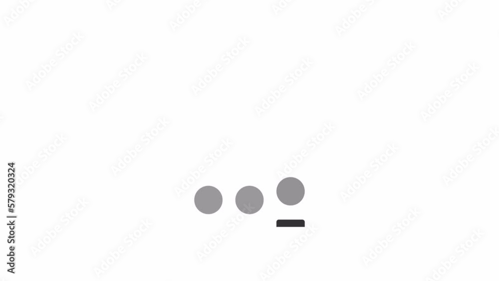 Fototapete animated unexpected loader. dots on sticks. simple black and white loading icon. 4k video footage wi