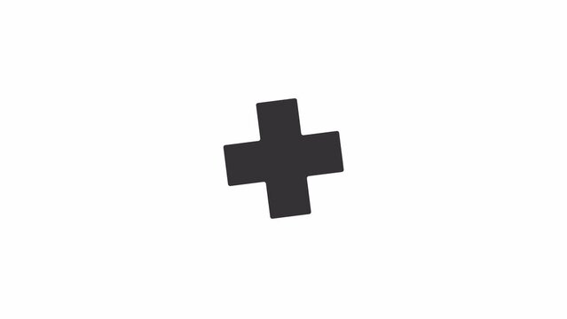 Animated geometric shapes loader. Complex figures. Simple black and white loading icon. 4K video footage with alpha channel transparency. Wait-animation progress indicator for web UI design