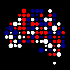 Australia Silhouette Pixelated pattern map illustration