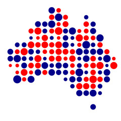 Australia Silhouette Pixelated pattern map illustration
