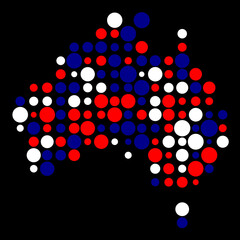 Australia Silhouette Pixelated pattern map illustration