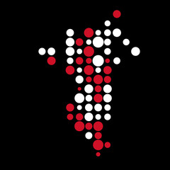 Bahrain Silhouette Pixelated pattern map illustration
