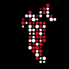 Bahrain Silhouette Pixelated pattern map illustration