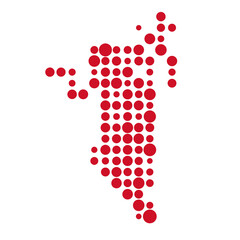 Bahrain Silhouette Pixelated pattern map illustration