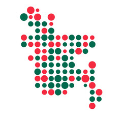 Bangladesh Silhouette Pixelated pattern map illustration