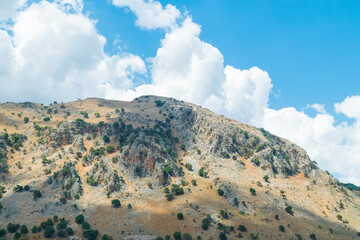 Landscape of the turquoise Kournas Lake with ducks, Crete, Greece