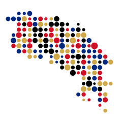 Costa rica Silhouette Pixelated pattern map illustration