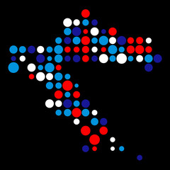 Croatia Silhouette Pixelated pattern map illustration