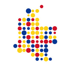 Colombia Silhouette Pixelated pattern map illustration