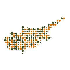 Cyprus Silhouette Pixelated pattern map illustration