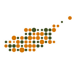 Cyprus Silhouette Pixelated pattern map illustration