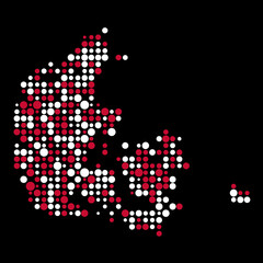 Denmark Silhouette Pixelated pattern map illustration