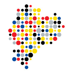 Fototapeta premium Ecuador Silhouette Pixelated pattern map illustration