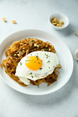 Stir fry noodles with fried egg