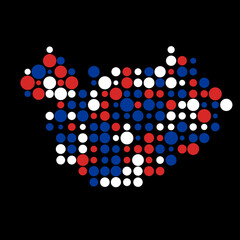 Iceland Silhouette Pixelated pattern map illustration
