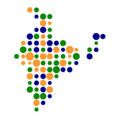 India Silhouette Pixelated pattern map illustration