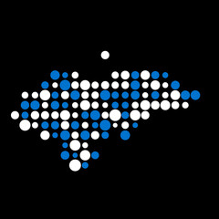 Honduras Silhouette Pixelated pattern map illustration