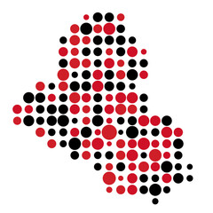 Iraq Silhouette Pixelated pattern map illustration