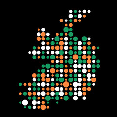 Ireland Silhouette Pixelated pattern map illustration
