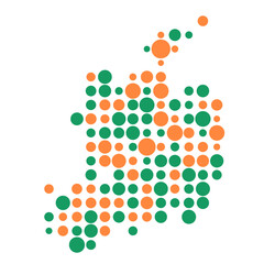 Ireland Silhouette Pixelated pattern map illustration