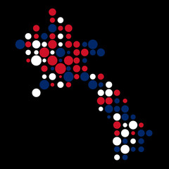Laos Silhouette Pixelated pattern map illustration