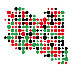 Libya Silhouette Pixelated pattern map illustration