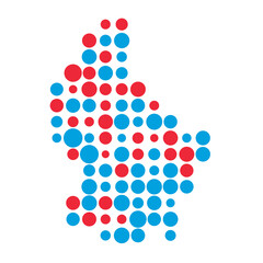 Luxembourg Silhouette Pixelated pattern map illustration