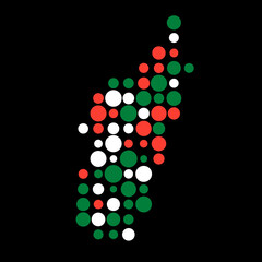 Madagascar Silhouette Pixelated pattern map illustration