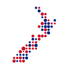 New zealand Silhouette Pixelated pattern map illustration
