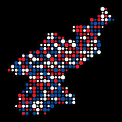 North korea Silhouette Pixelated pattern map illustration