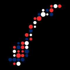 Norway Silhouette Pixelated pattern map illustration