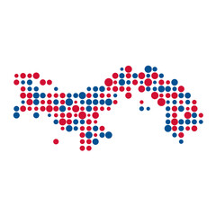 Panama Silhouette Pixelated pattern map illustration