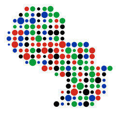 Paraguay Silhouette Pixelated pattern map illustration